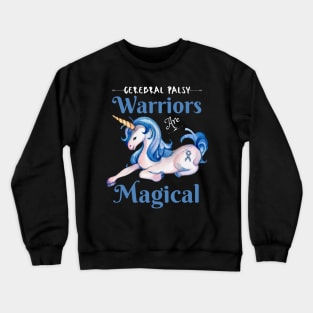 Cerebral Palsy Warriors Are Magical, Cute Green Unicorn Crewneck Sweatshirt